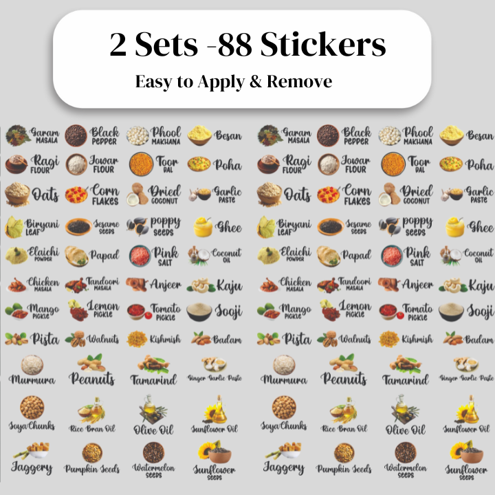3D Kitchen Label Stickers -