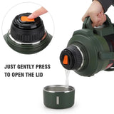 5 Liter Heavy Duty Stainless Steel Thermos Bottle – Large Capacity Vacuum Insulated Hot & Cold Water Bottle with Handle