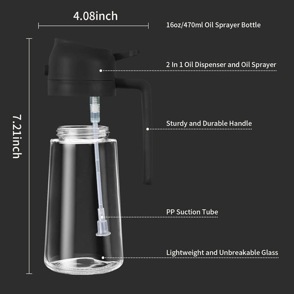 Oil spray bottle, oil sprayer, oil spray bottle for kitchen, oil sprayer for air fryer, oil spray bottle for air fryer