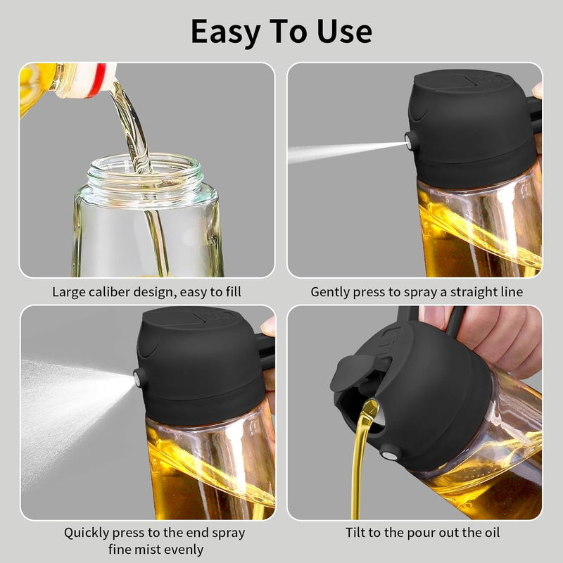 Oil dispenser 1 litre glass spray, glass oil dispenser spray, small oil spray bottle glass, oil spray bottle for air fryer glass.