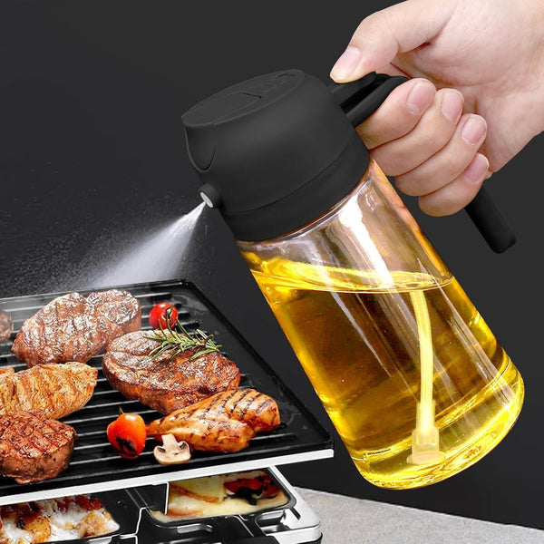 Oil sprayer bottle for cooking, oil dispenser for kitchen, oil dispenser 500ml glass, oil bottle for kitchen
