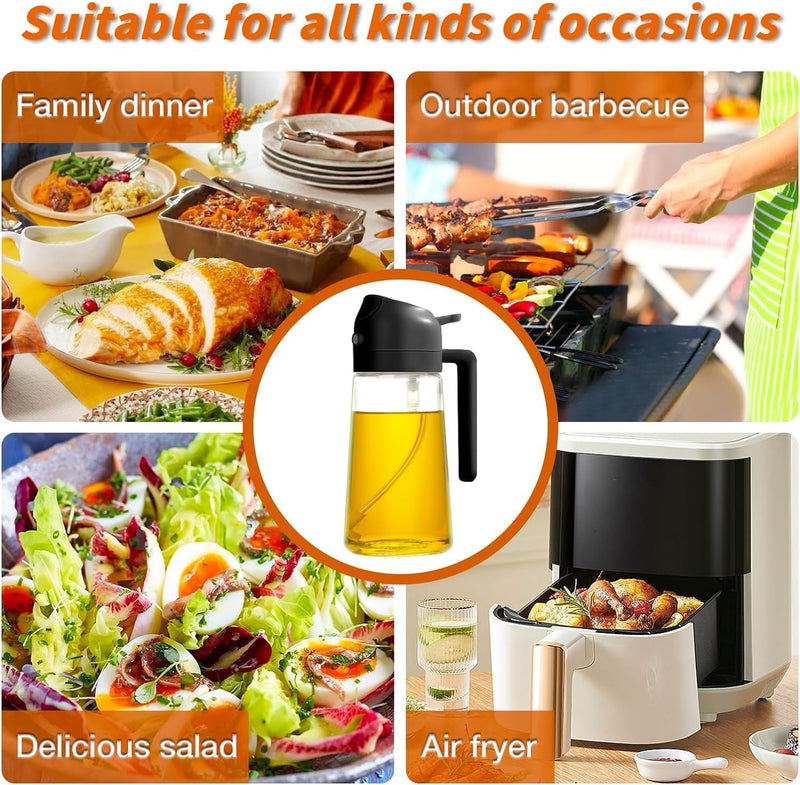 Oil spray glass bottle, oil spray glass bottle for cooking, cooking oil spray glass bottle for kitchen.