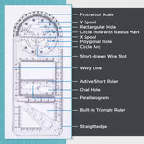 14 in 1 Geometric Ruler (Set of 3)