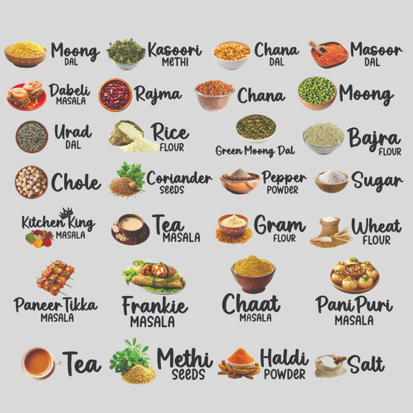 3D Kitchen Label Stickers -