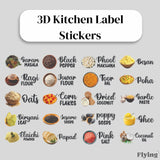 3D Kitchen Label Stickers -